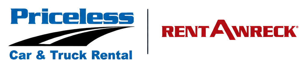 Affiliated Priceless Car & Truck Rental and Rent-A-Wreck franchise brand logos